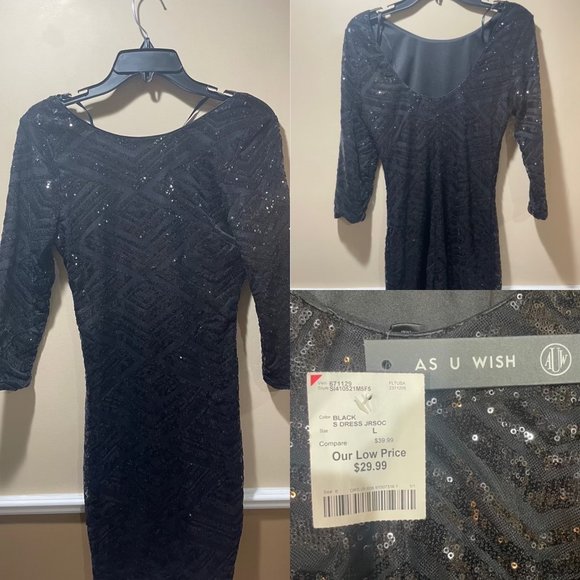 Black Sequin Dress - Picture 1 of 4